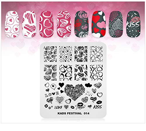 KADS love heart nail template used for creating romantic Valentine day manicures