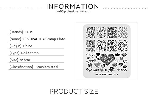 Professional metal nail stamping plate by KADS for salon style transfers