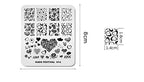 KADS festival 014 stainless steel stencil showing detailed heart patterns for nail art