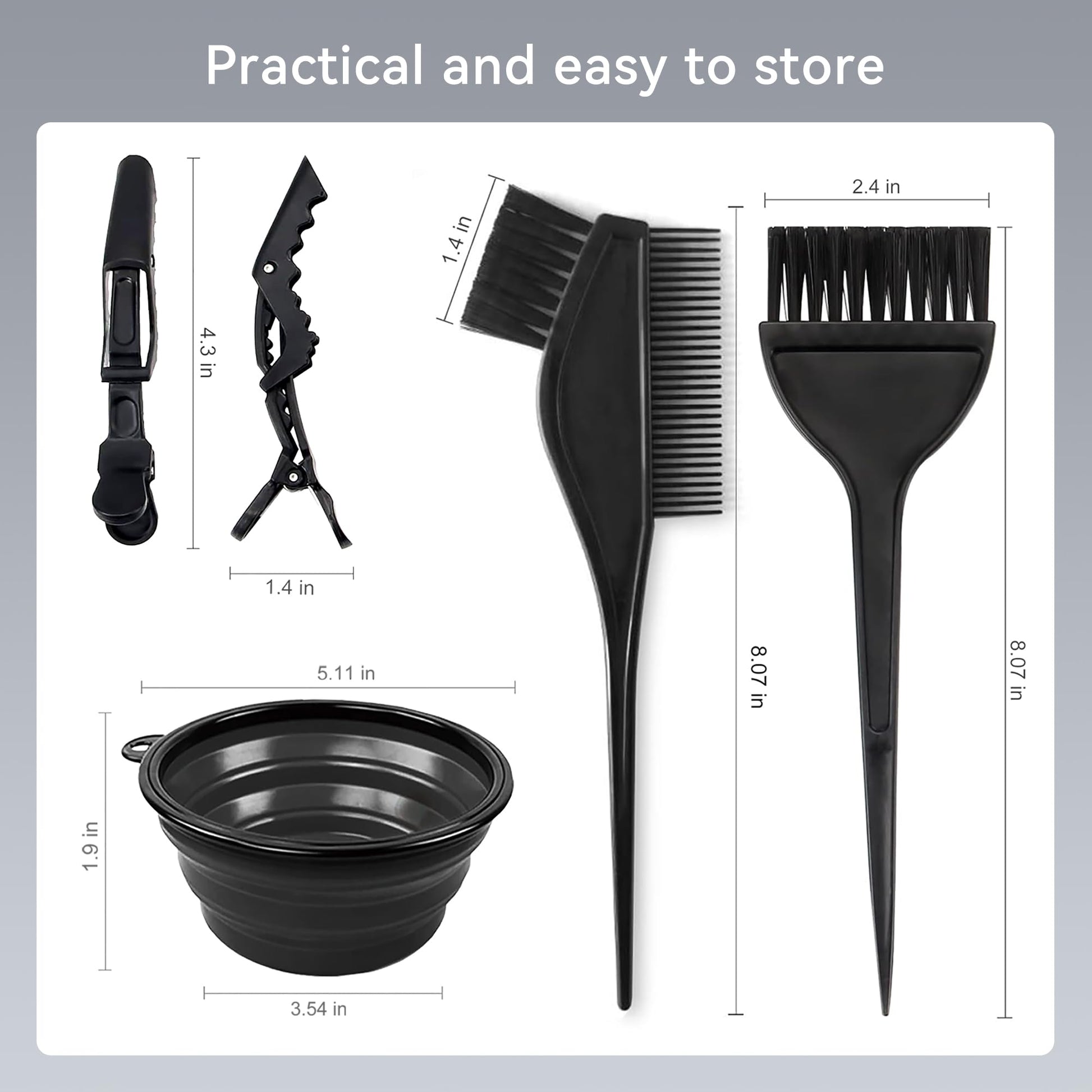 Alelusaida 15 piece DIY hair tinting accessories set neatly arranged for home salon use