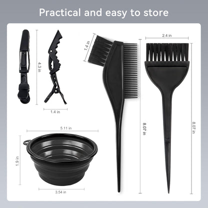 Alelusaida 15 piece DIY hair tinting accessories set neatly arranged for home salon use
