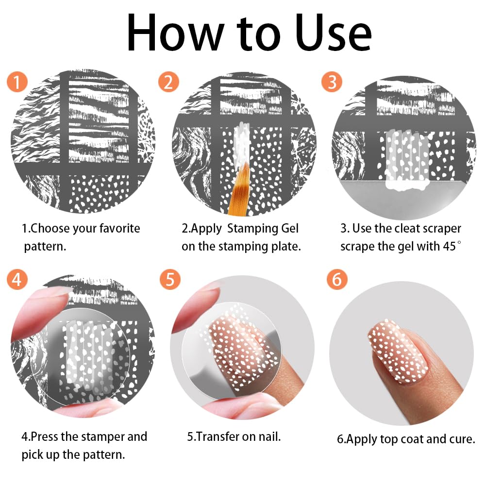 Durable 4.7 by 2.3 inch metal nail art stencils displayed together