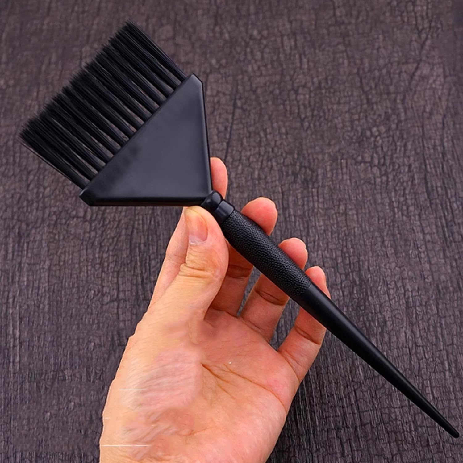 Collapsible black hair dye mixing bowl with convenient handle attachment for salon DIY mixing