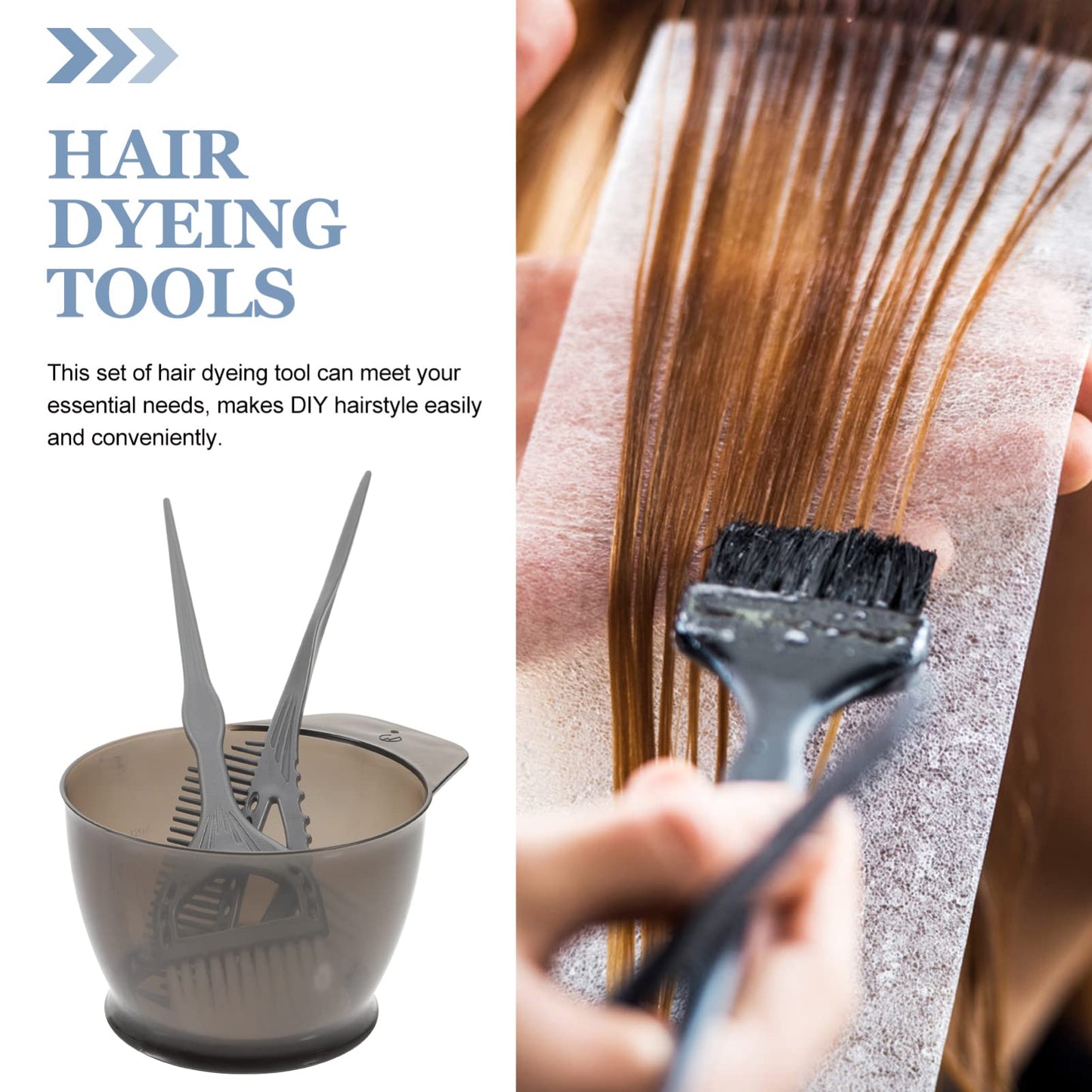 Durable lightweight plastic tools from the Healifty hair salon supplies kit laid out on a clean surface.