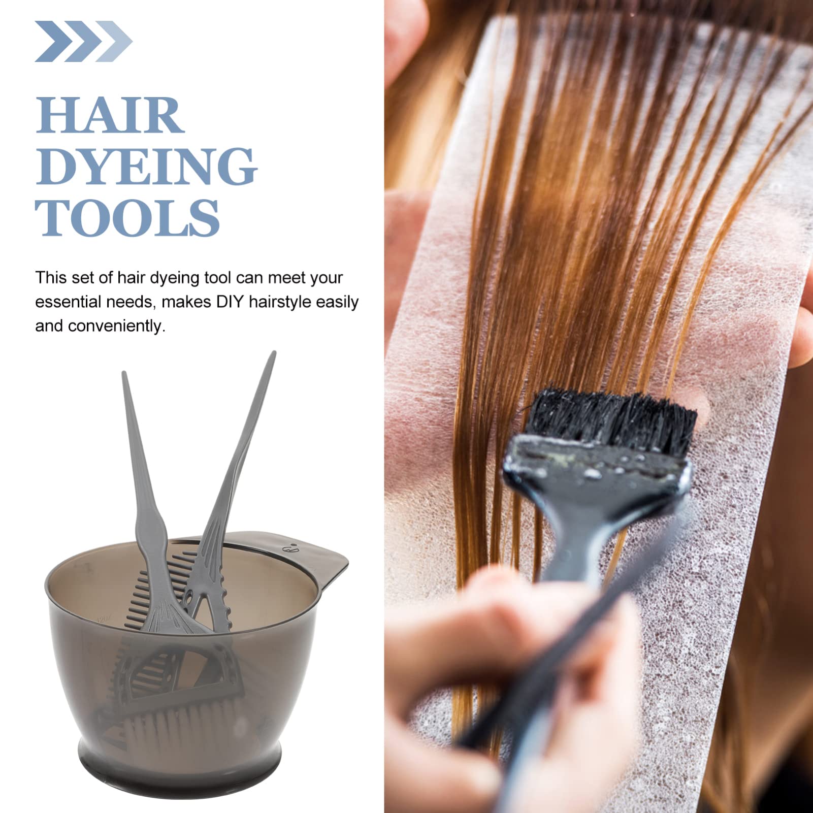 Durable lightweight plastic tools from the Healifty hair salon supplies kit laid out on a clean surface.