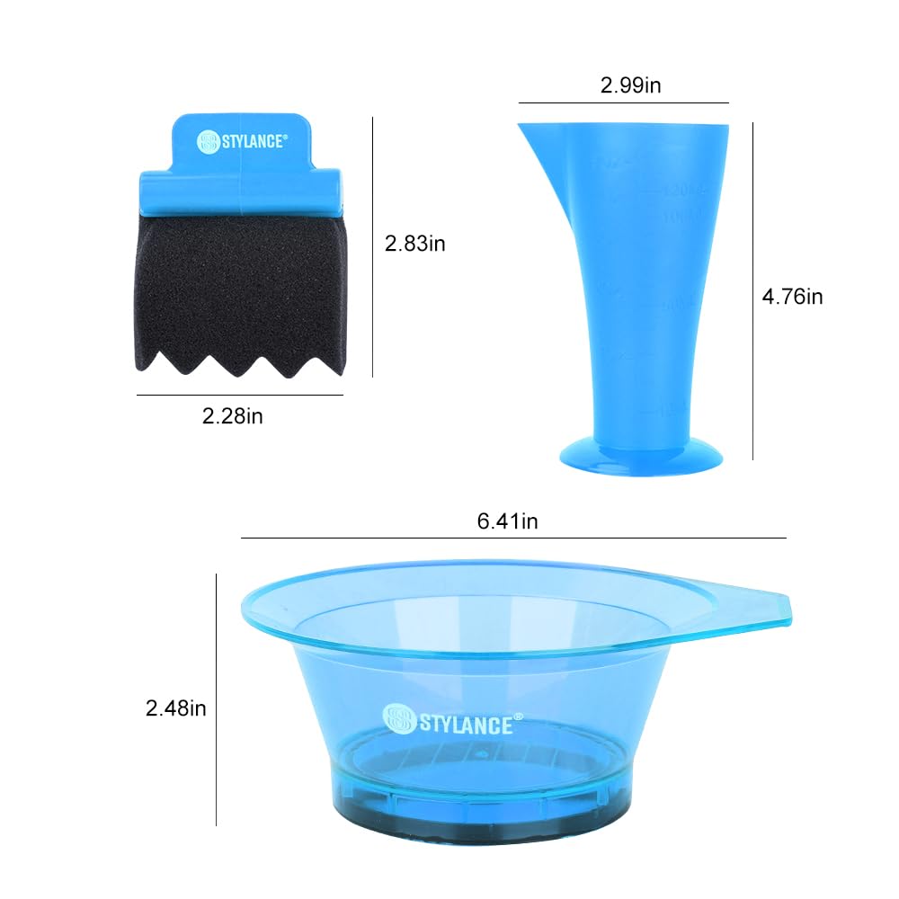 Stylance measuring cup and cleaning brush for precise hair color mixing