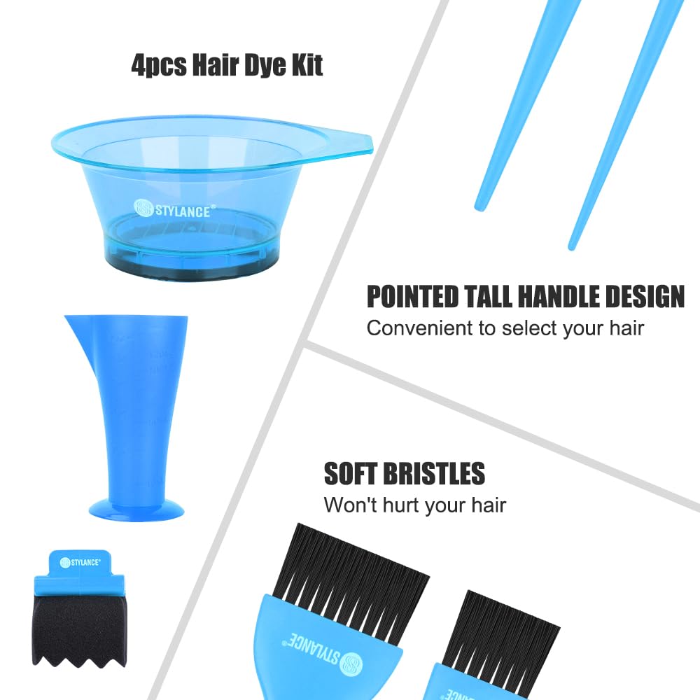Stylance orange professional hairdressing tools spread out on white background