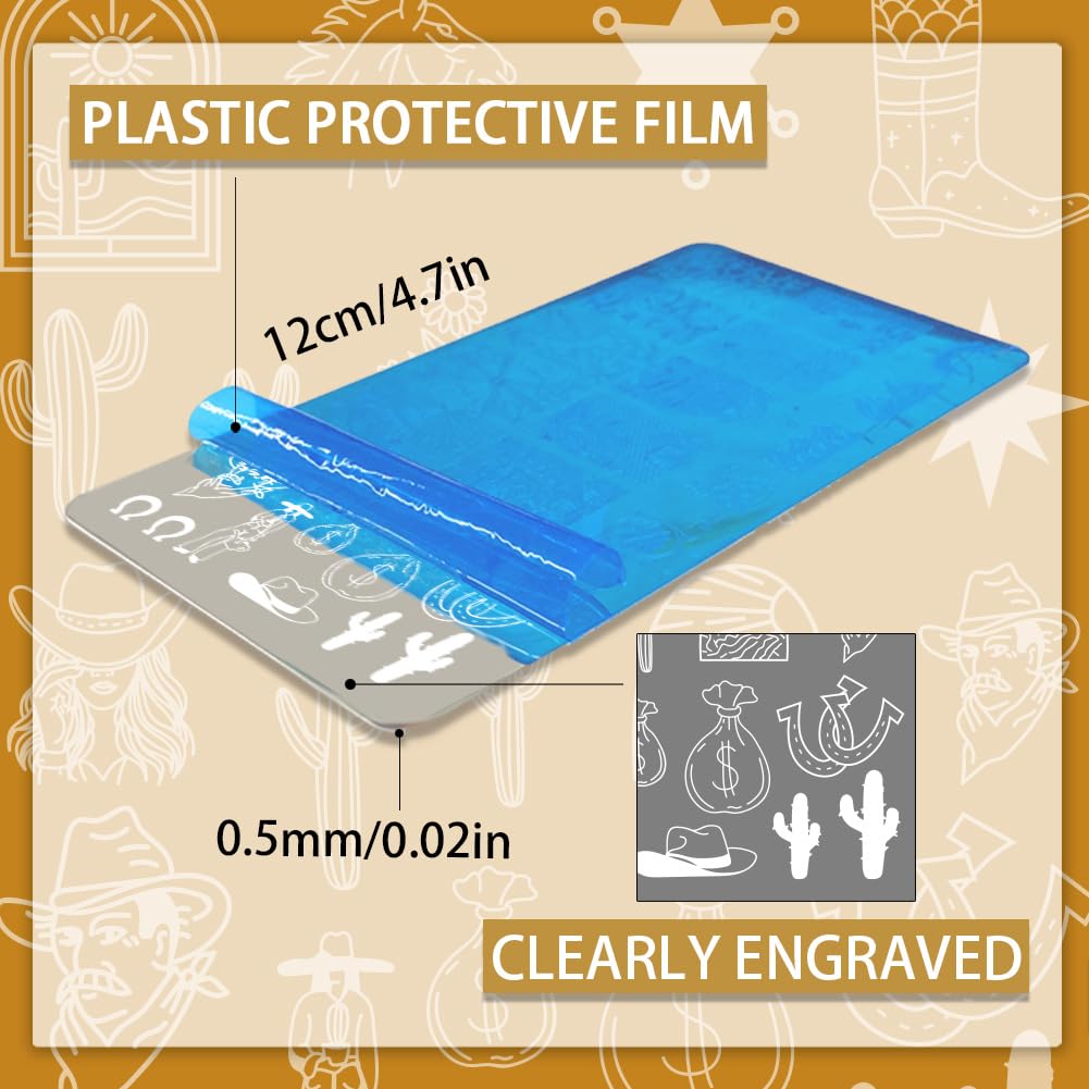 Three pieces of stainless steel nail art templates with eighty-eight different design options.