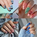Durable metal nail art stamping plates arranged to highlight the variety of five distinct cultural themes.