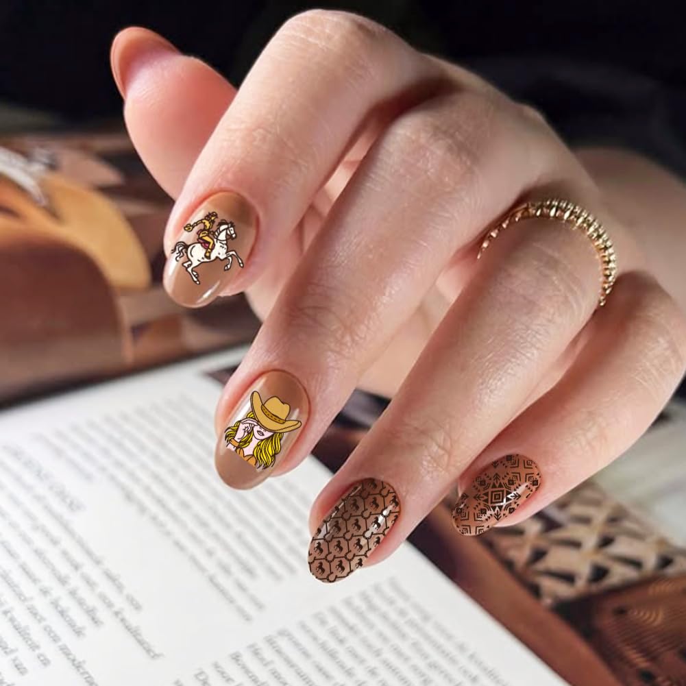 Detailed layout of cacti skulls and animal print patterns for custom salon manicures.