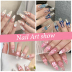 Three pack clear non stick manicure tools layout highlighting portable lightweight design.