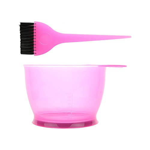 Stiff-bristled hair dye applicator brush with a pointed sectioning tail handle.