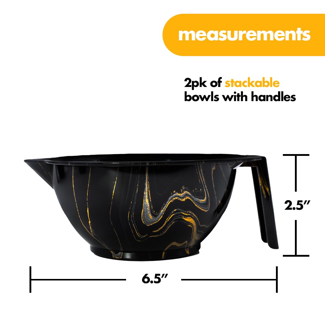 Close up of Colortrak professional salon bowl showing the inner milliliter measurement grid