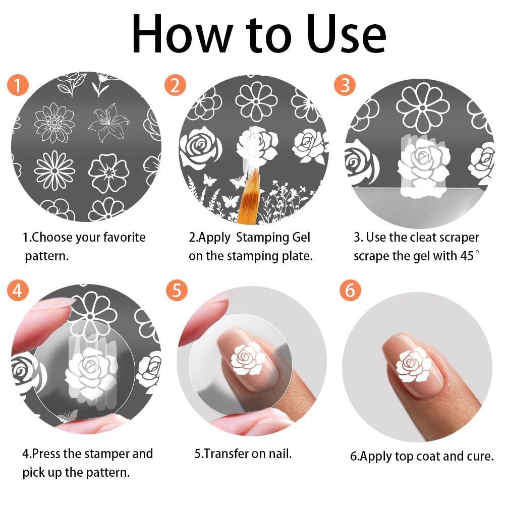 Packaging view of the PH PandaHall authentic imported stainless steel nail stamping plates set for DIY nail decoration.