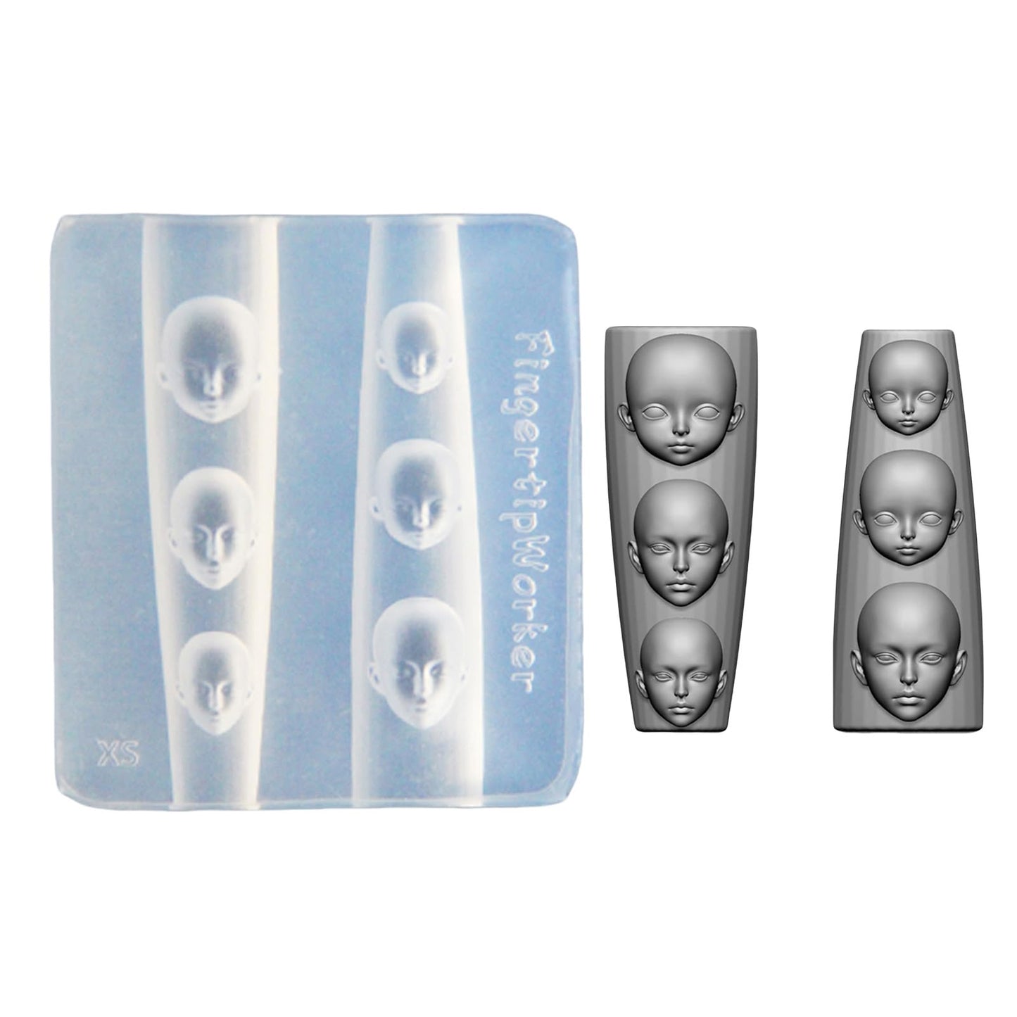 3D embossed nail charm creation using QIEIEI silicone mold
