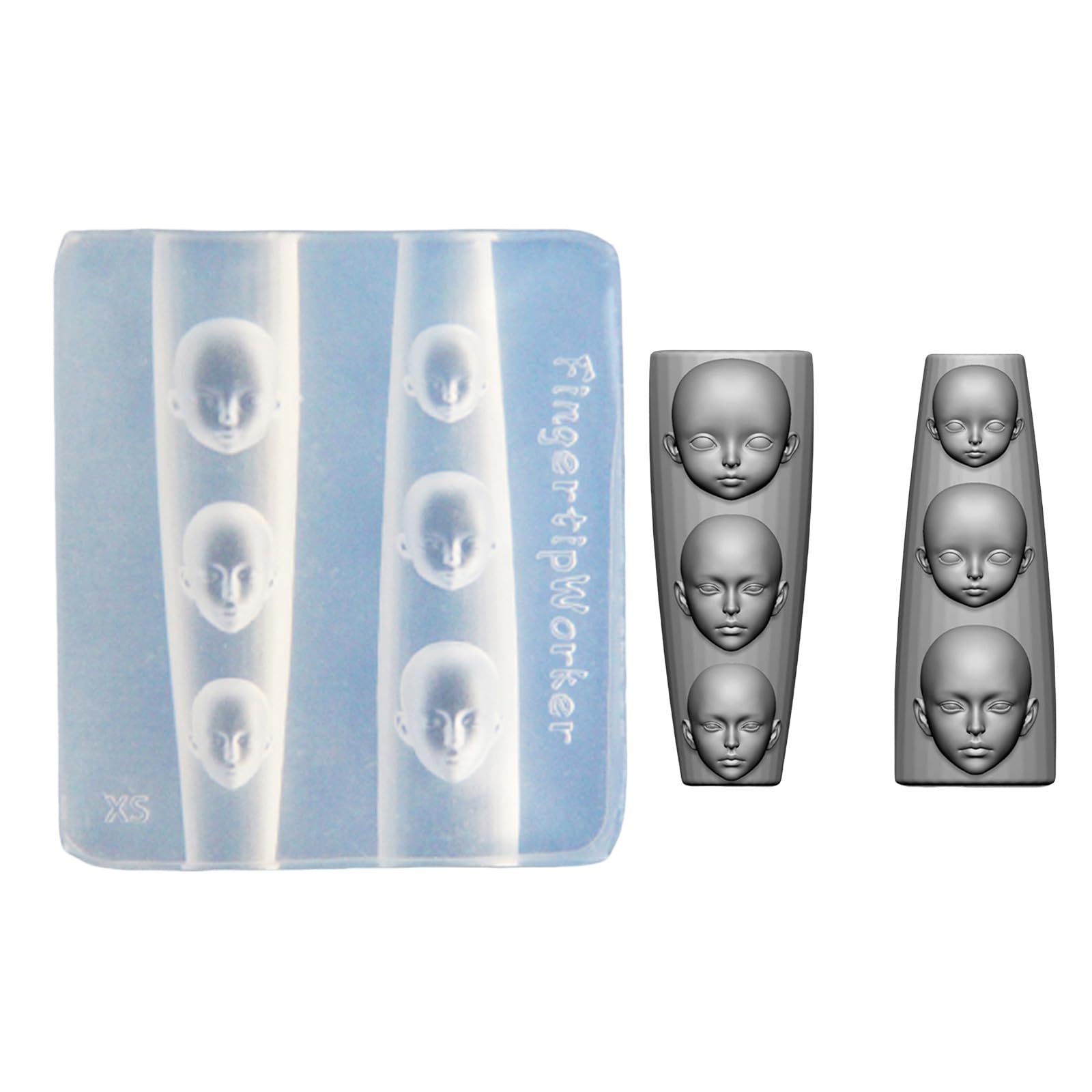 3D embossed nail charm creation using QIEIEI silicone mold