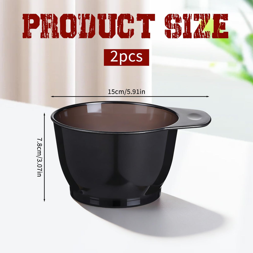 Two pieces of Qulkws salon tint bowls highlighting the integrated side handles.