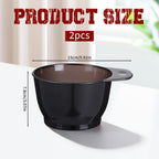Two pieces of Qulkws salon tint bowls highlighting the integrated side handles.