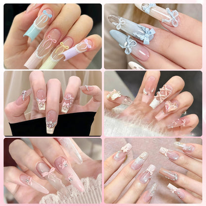 Full packaging view of the WENEWFINE DIY bow charms nail sculpting mold for resin accessories.
