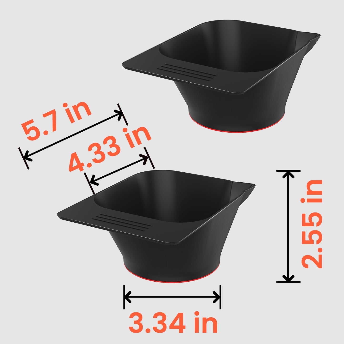 Durable polypropylene hair color mixing bowls set for professional salons