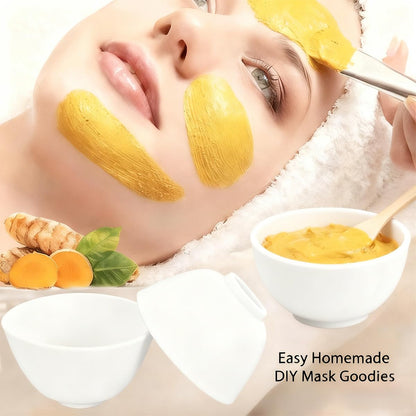 Premium white silicone face mask mixing bowl set showcasing its soft and non deforming material.