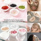 Professional salon setup featuring Healeved white mixing vessels alongside skincare tools.