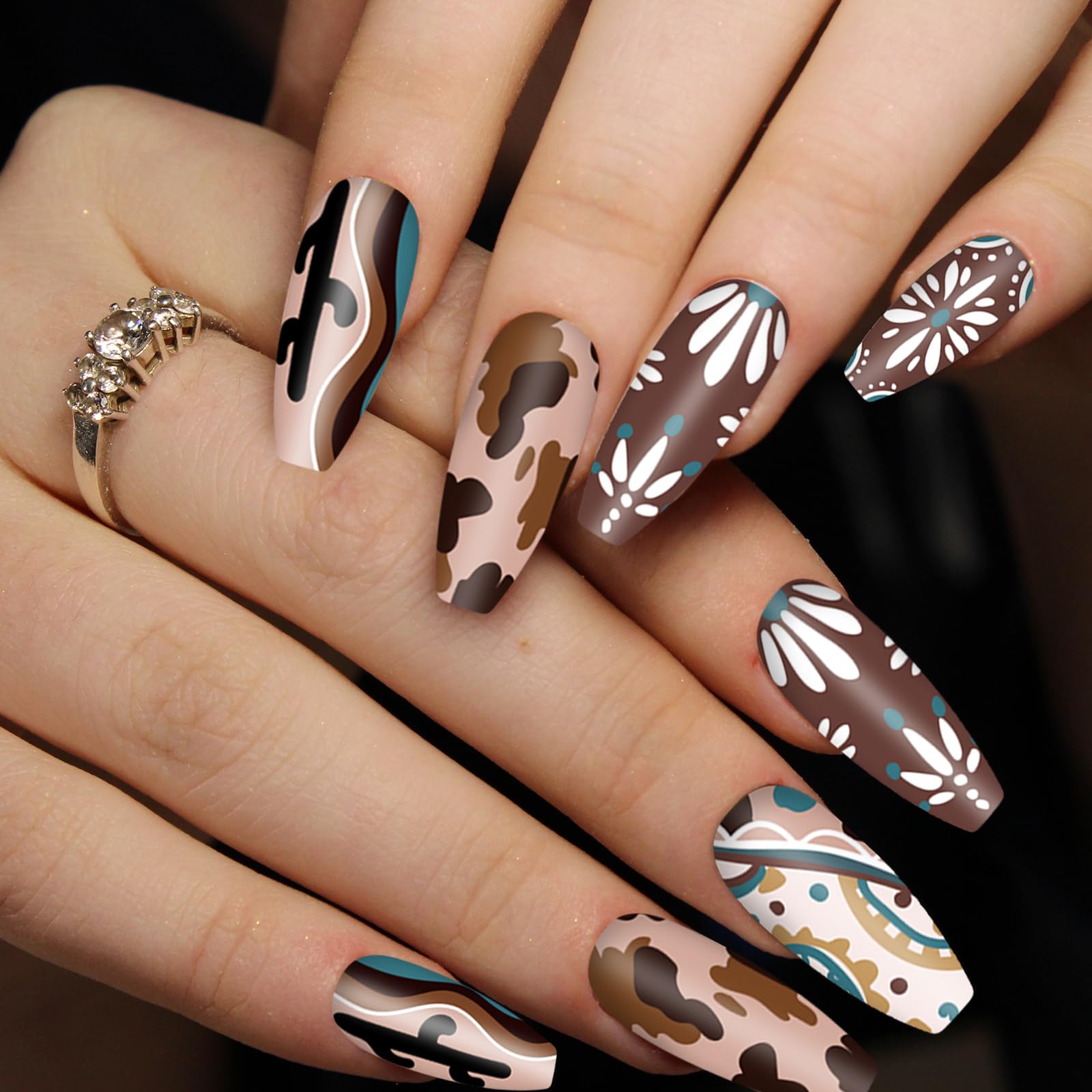 Whaline DIY manicure stamp templates arranged to display diverse western party designs