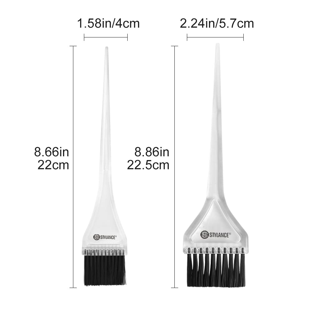 STYLANCE salon coloring tools set featuring the precision measuring cup and clear storage bag.