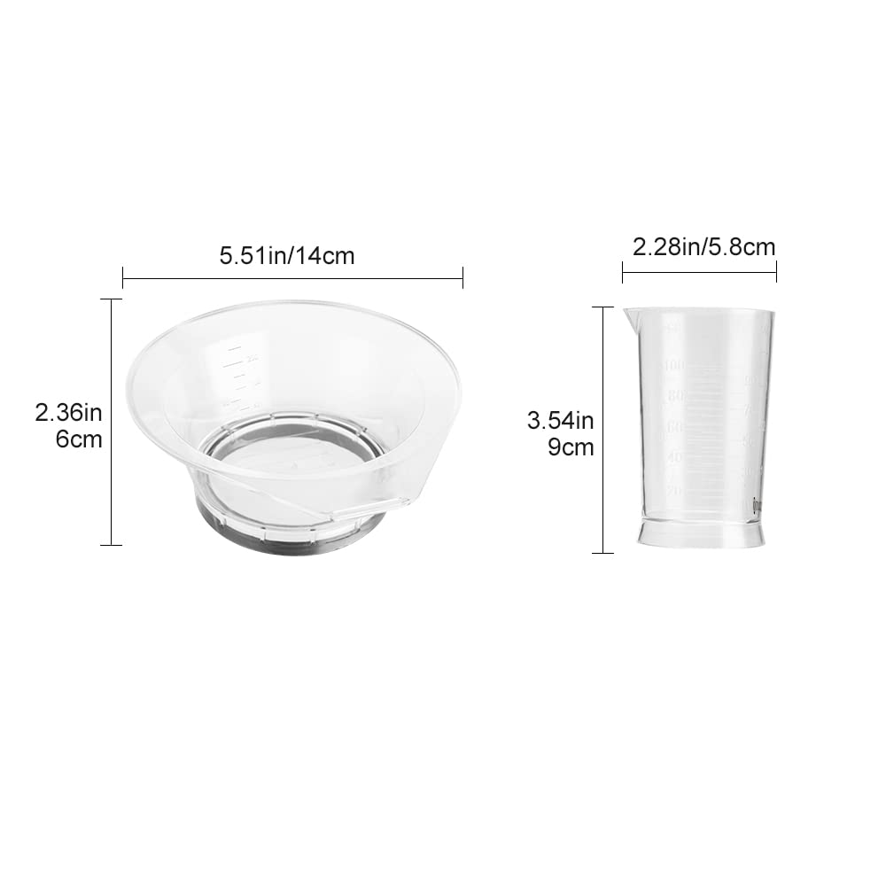 STYLANCE four piece hair bleaching kit showing the durable clear plastic construction of the mixing bowl.