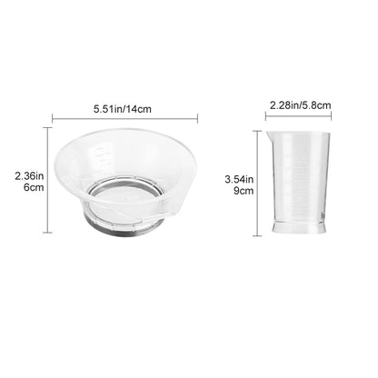 STYLANCE four piece hair bleaching kit showing the durable clear plastic construction of the mixing bowl.