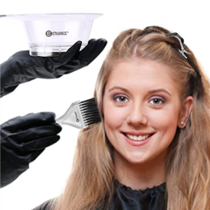 STYLANCE transparent hair coloring accessories set showcasing the large capacity mixing bowl.