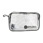 STYLANCE reusable hair dye brush and bowl kit packed inside the included clear storage pouch.