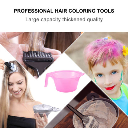 Three piece salon hair dye bowls with ergonomic handles stacked together