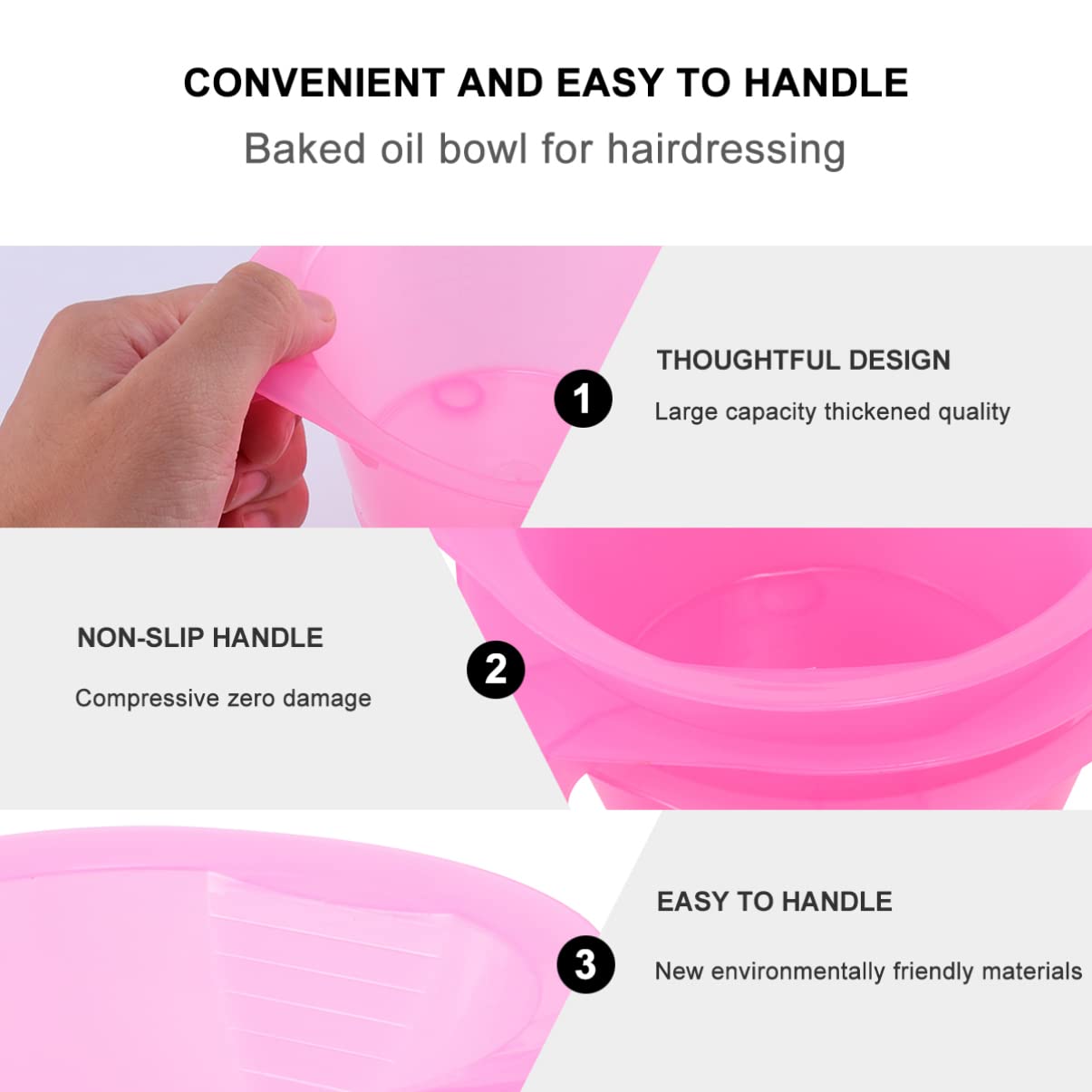 Close up view of the precise pour spout on the plastic hairdressing container