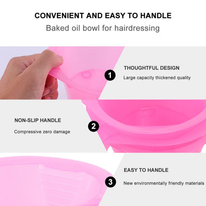 Close up view of the precise pour spout on the plastic hairdressing container