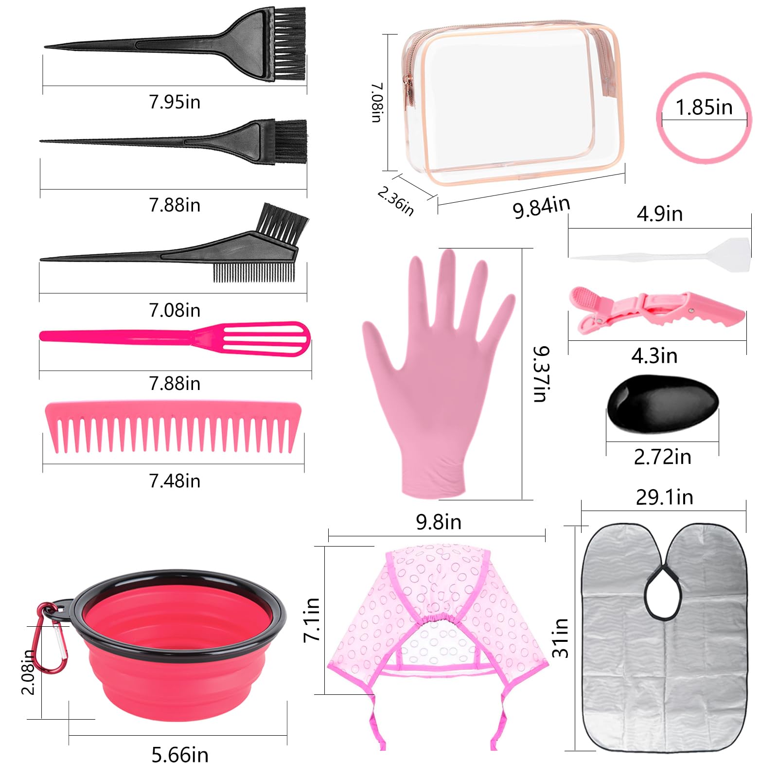 DINTSTYLE hair dye mixing bowl and brush close up highlighting the premium chemical-resistant materials.