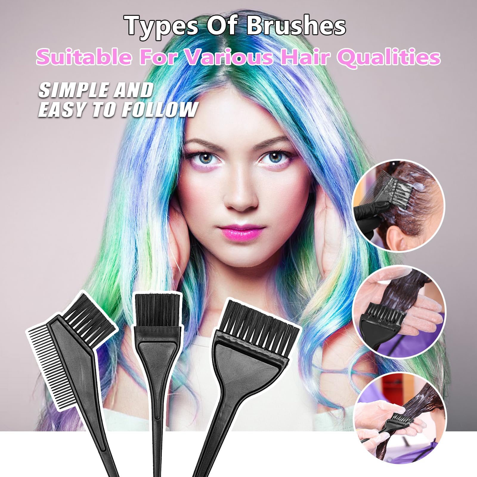 DINTSTYLE hair coloring cape and protective ear covers designed for neat home salon application.
