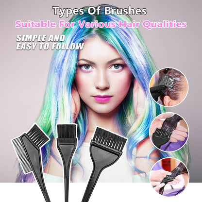 DINTSTYLE hair coloring cape and protective ear covers designed for neat home salon application.