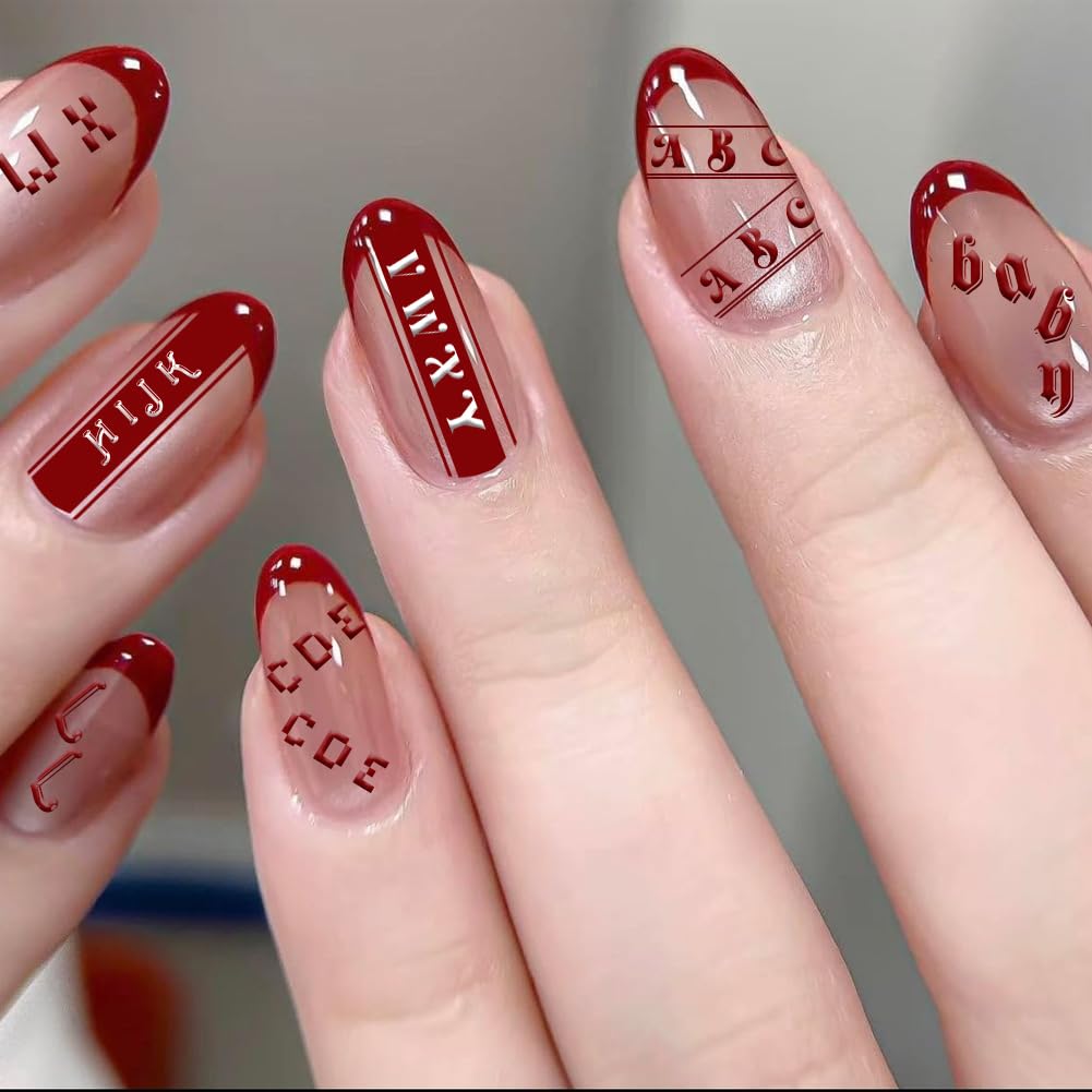 PH PandaHall DIY manicure stencil set with various graffiti letters and numerical patterns.