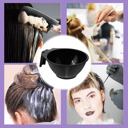 Full five piece set of FOMIYES black plastic makeup and hair mixing bowls