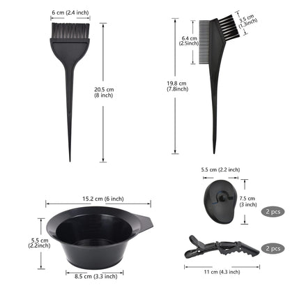 Side profile of the YTBYT salon tinting kit showcasing the stackable design of the bowl and lightweight components.