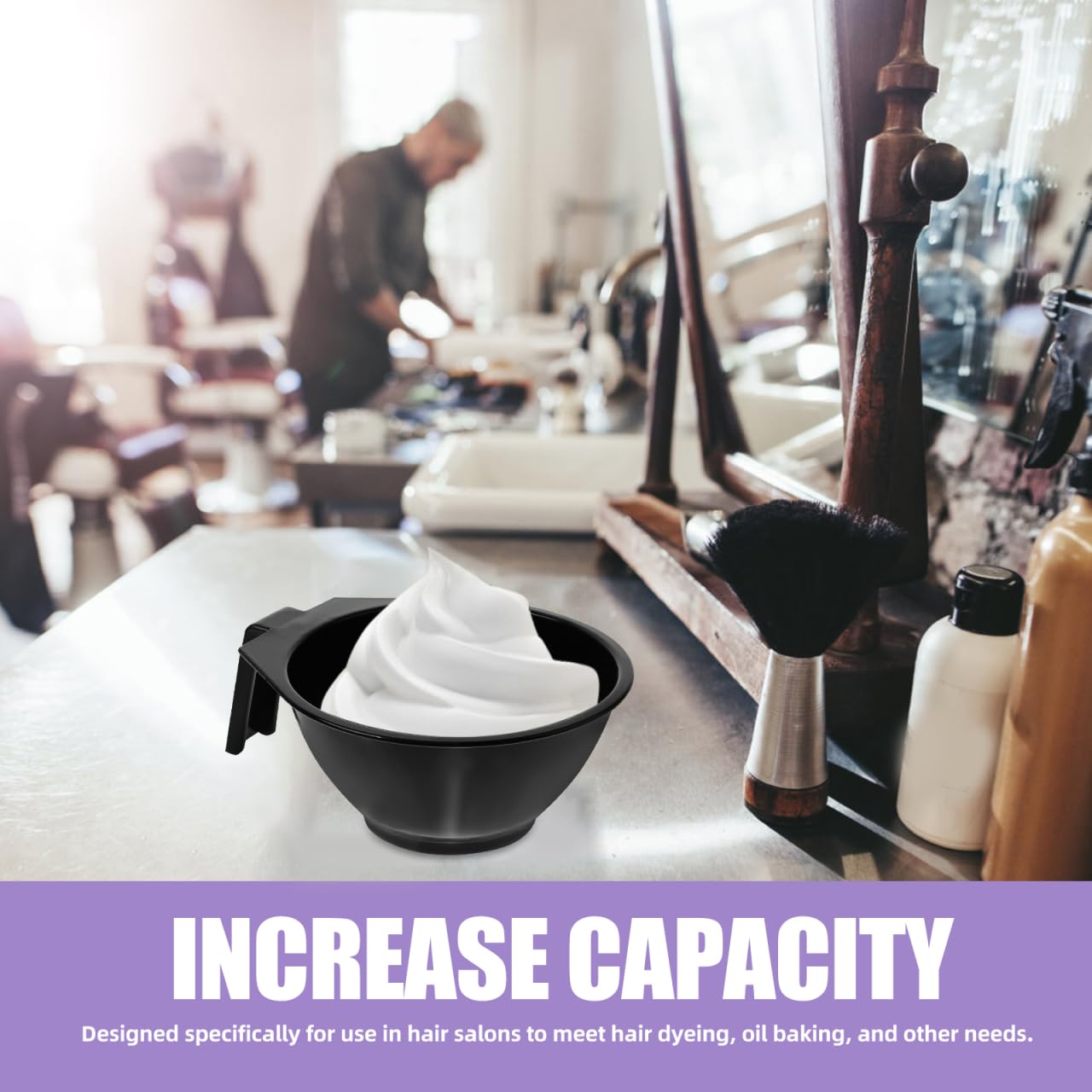 Compact and portable professional salon tinting bowls arranged for display