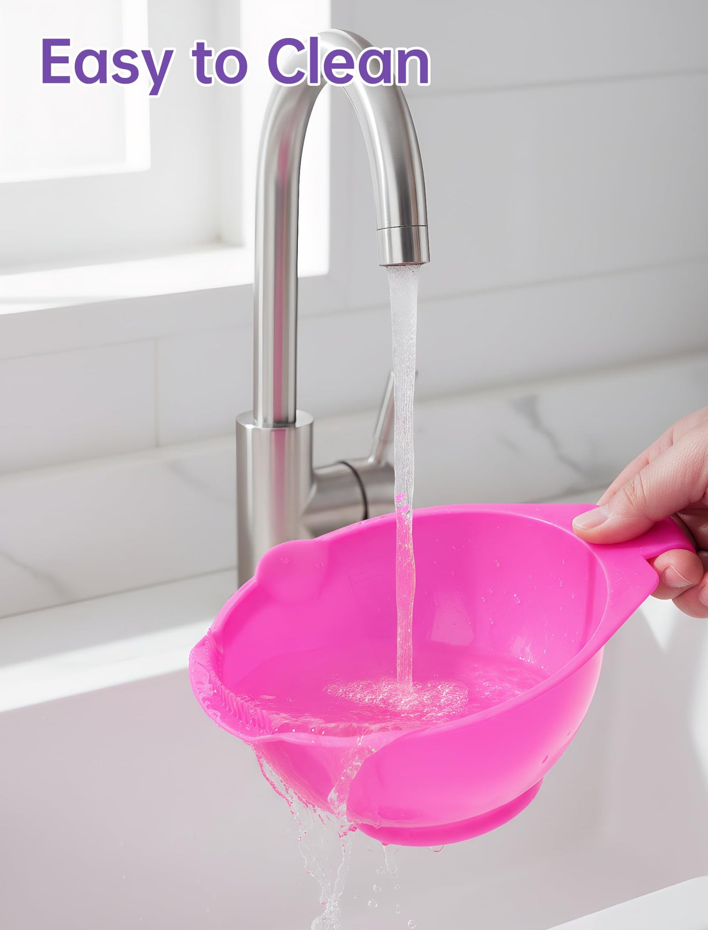Side view of the 3-pack NiHome hair color mixing bowls demonstrating their lightweight stackable design.