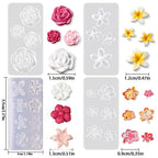 Detailed view of the 3D gel nail art carving templates showing individual rose shapes