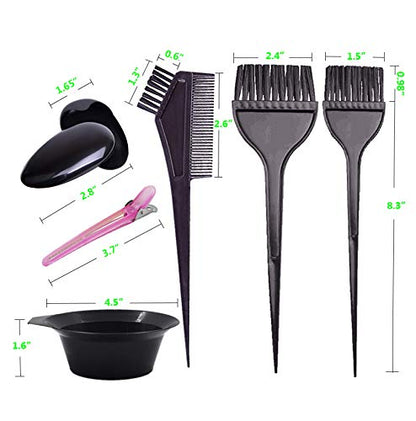 Pcxino professional hair coloring kit with reusable mixing bowls and tint brushes