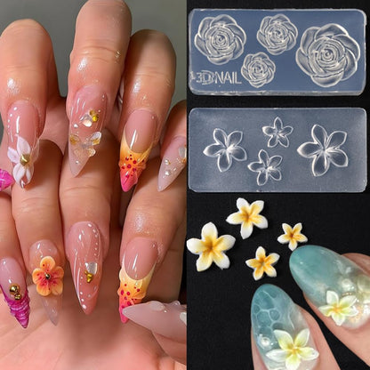 Step by step visualization of sculpture gel filling the lifelike floral cavities
