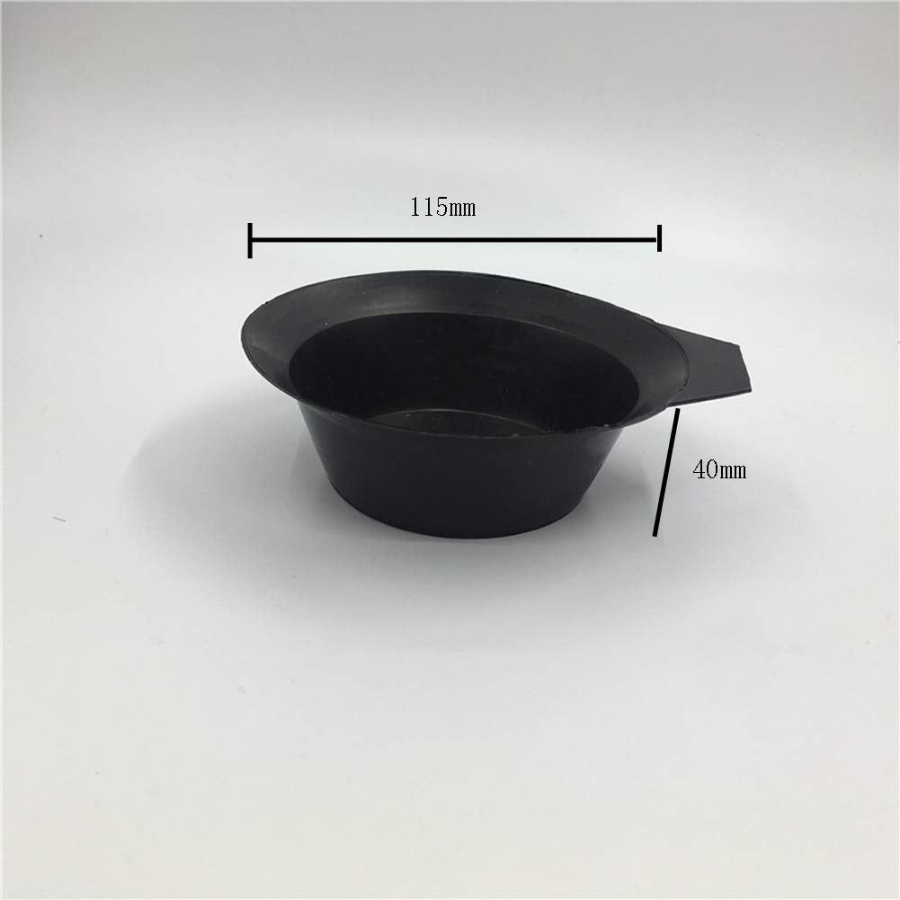 Six pieces of durable plastic hair dye bowls with handles for professional salon hairdressing