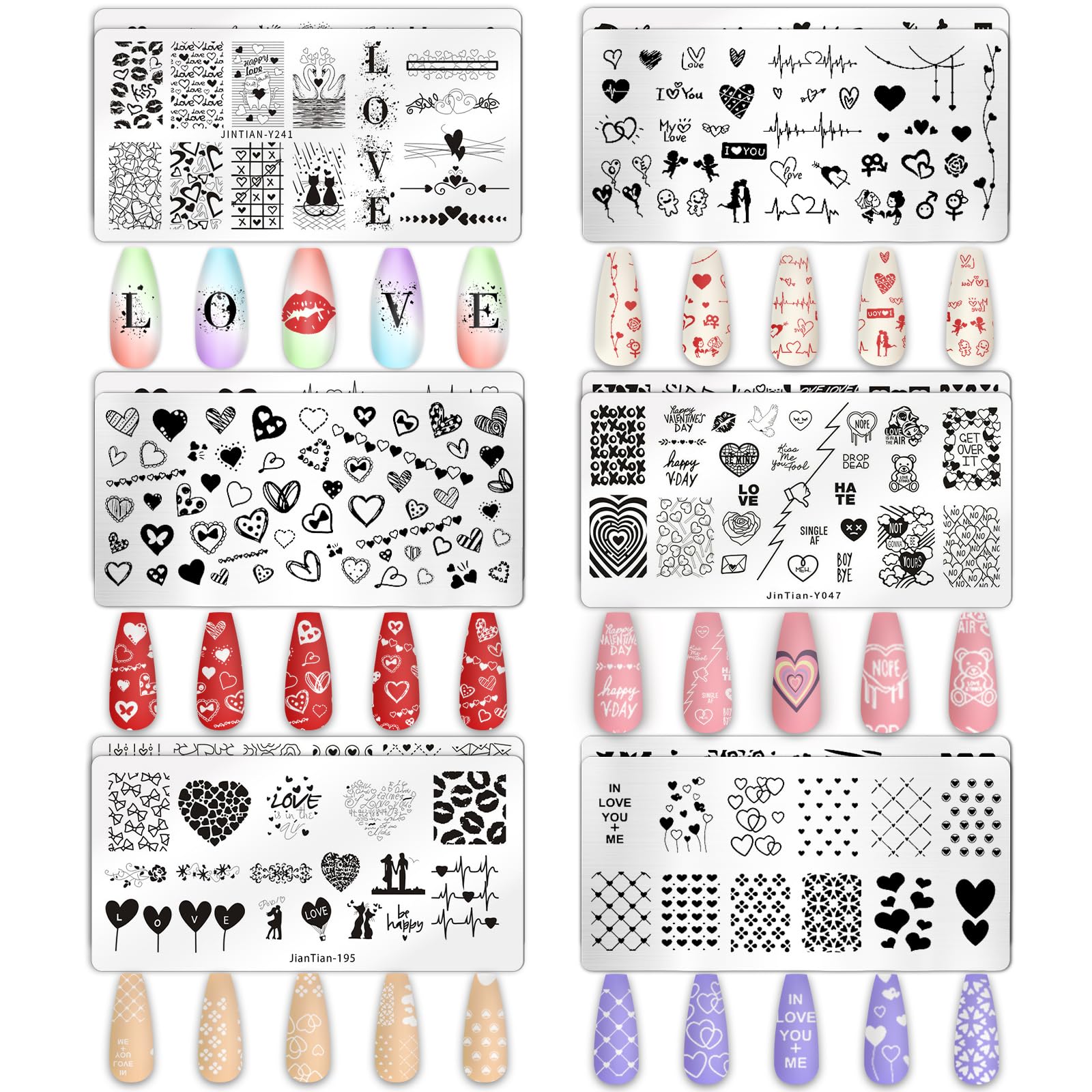 Stainless steel nail stamping templates for DIY manicure