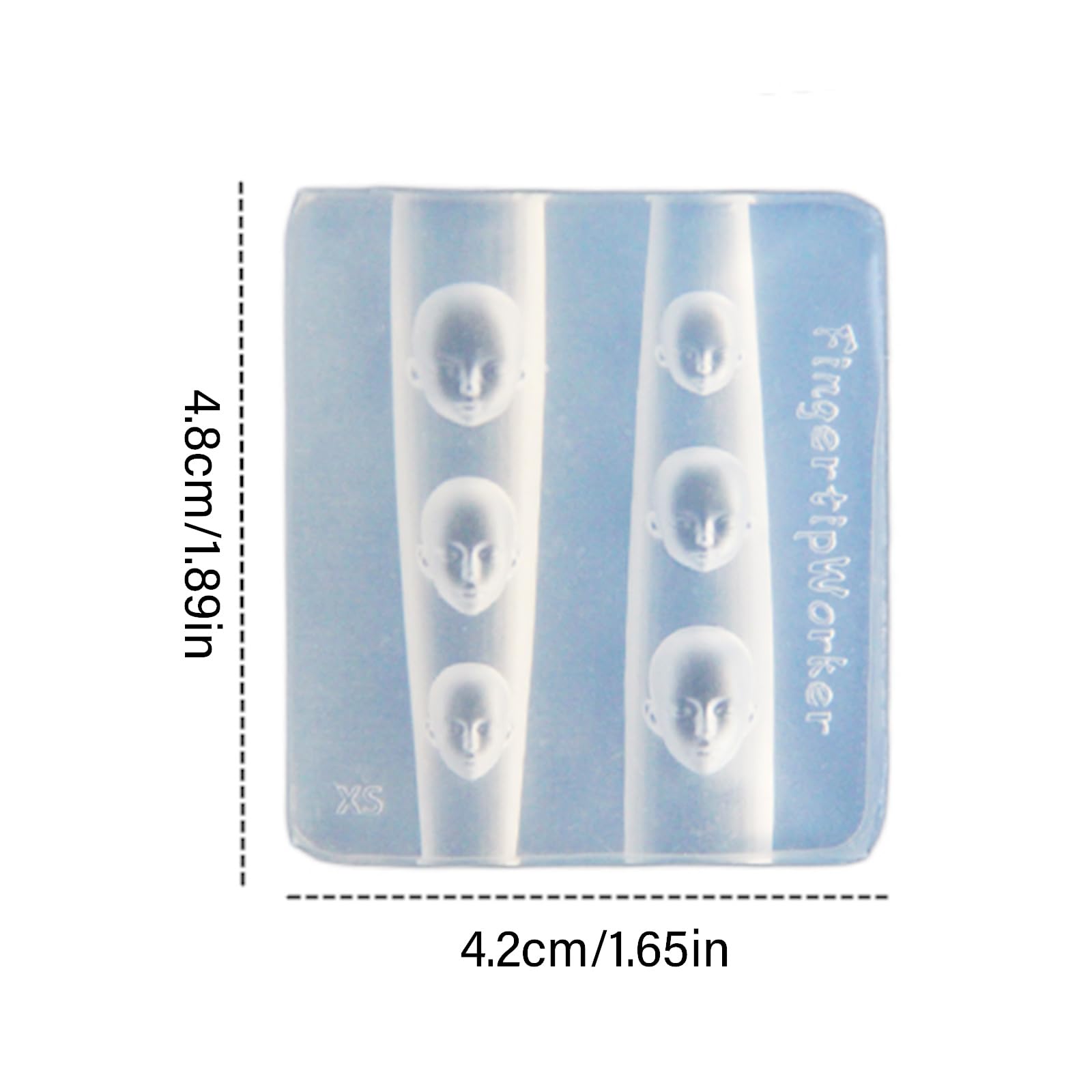 Flexible silicone stamping tool for embossed manicure charm creation.