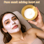 Premium gold stainless steel facial ice bath bowl being prepared for a luxury salon spa treatment.